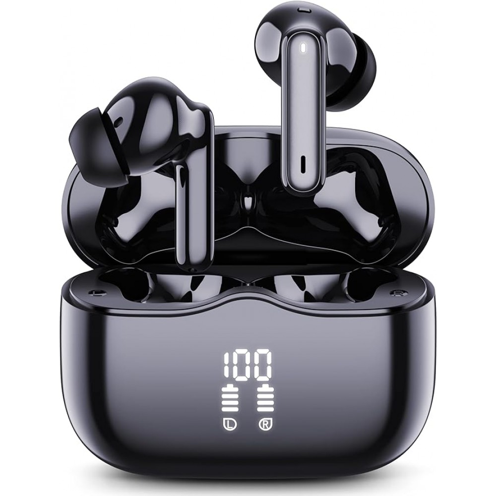 Wireless Earbuds LED Display - Black