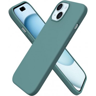 Slim Liquid Silicone Phone Case -Pine Green