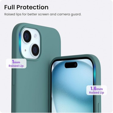 Slim Liquid Silicone Phone Case -Pine Green