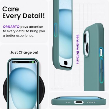 Slim Liquid Silicone Phone Case -Pine Green