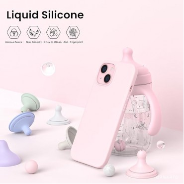 Slim Liquid Silicone Phone Case -Pink