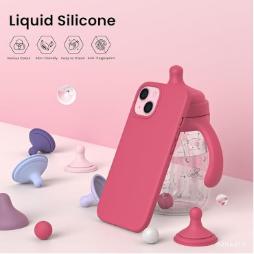 Slim Liquid Silicone Phone Case -Peach Pink