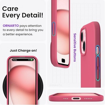 Slim Liquid Silicone Phone Case -Peach Pink
