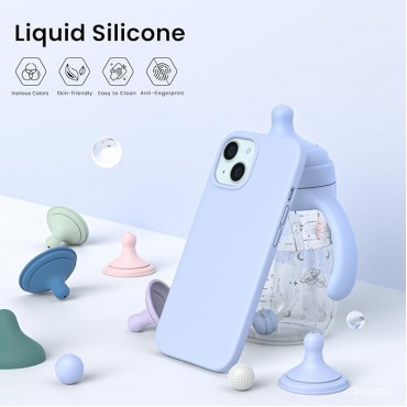 Slim Liquid Silicone Phone Case Cover-Blue