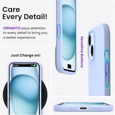 Slim Liquid Silicone Phone Case Cover-Blue