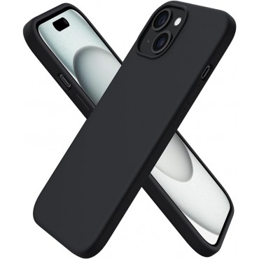 Slim Liquid Silicone Phone Case Cover-Black