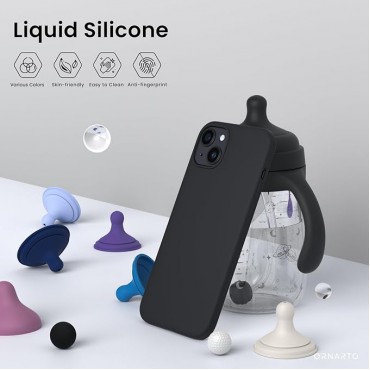 Slim Liquid Silicone Phone Case Cover-Black