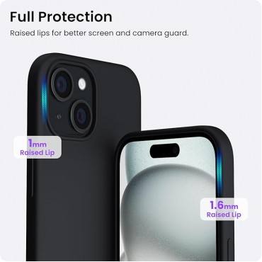 Slim Liquid Silicone Phone Case Cover-Black