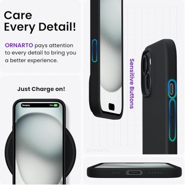 Slim Liquid Silicone Phone Case Cover-Black