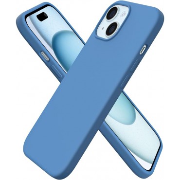 Slim Liquid Silicone Phone Case Cover-Blue