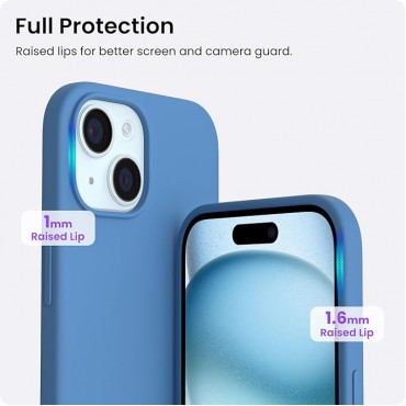 Slim Liquid Silicone Phone Case Cover-Blue