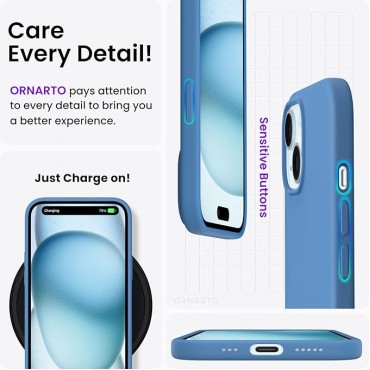 Slim Liquid Silicone Phone Case Cover-Blue