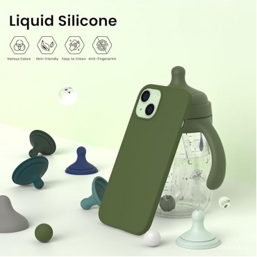 Slim Liquid Silicone Phone Cover-Green