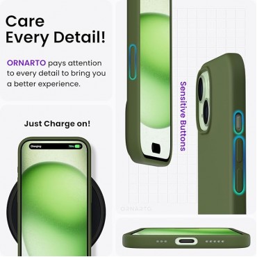 Slim Liquid Silicone Phone Cover-Green