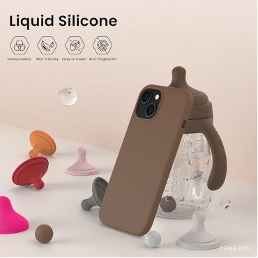 Slim Liquid Silicone Phone Cover-Chocolate