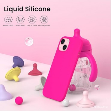 Slim Liquid Silicone Phone Cover-Hot Pink