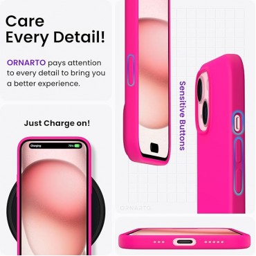 Slim Liquid Silicone Phone Cover-Hot Pink