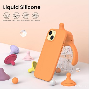 Slim Liquid Silicone Phone Cover-Orange