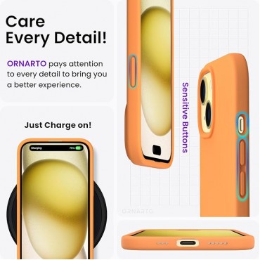 Slim Liquid Silicone Phone Cover-Orange