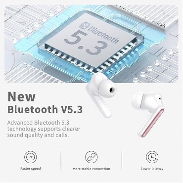 Wireless Earbuds LED Display - Pink