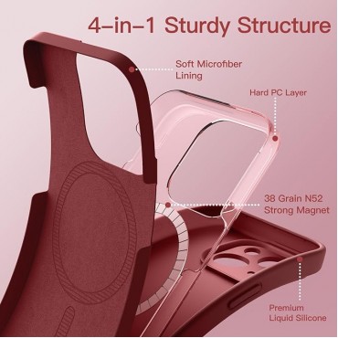 Magnetic Silicone Case - Brick Red