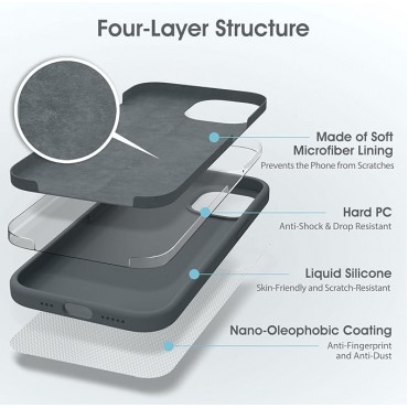 Liquid Silicone Phone Case - Dark Grey