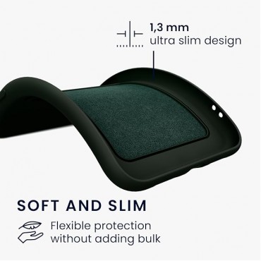 TPU Phone Cover with Card Holder - Dark Green