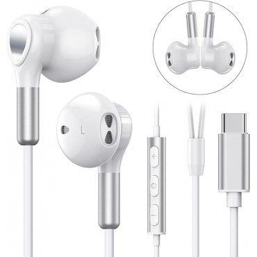 Headphones with USB C In-Ear Headphones White