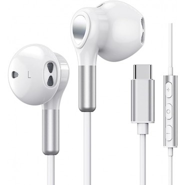 Headphones with USB C In-Ear Headphones White
