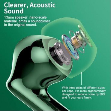 Wireless Earbuds, B_tooth Headphones Green