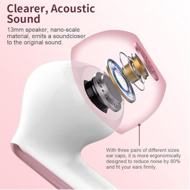 Wireless Earbuds, B_tooth Headphones Rose