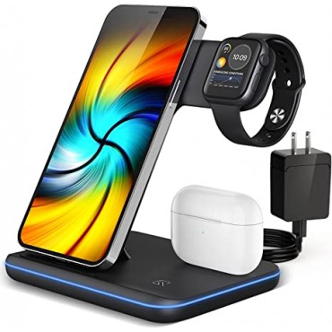 Wireless Charging Station, 3 in 1 Wireless Charger Stand