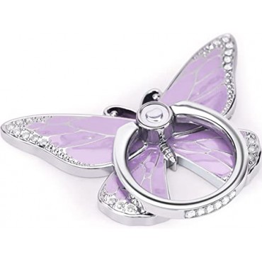 Butterfly Cell Phone Ring Holder Stand Rotation Metal Finger Kickstand