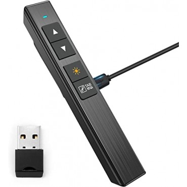 Wireless 2.4Ghz Presenter, USB Rechargeable Slide Device