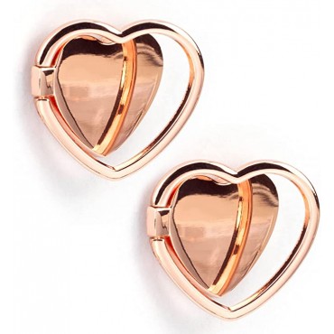 Glossy Finish Love Heart Shaped Cell Phone Ring Holder Stand
